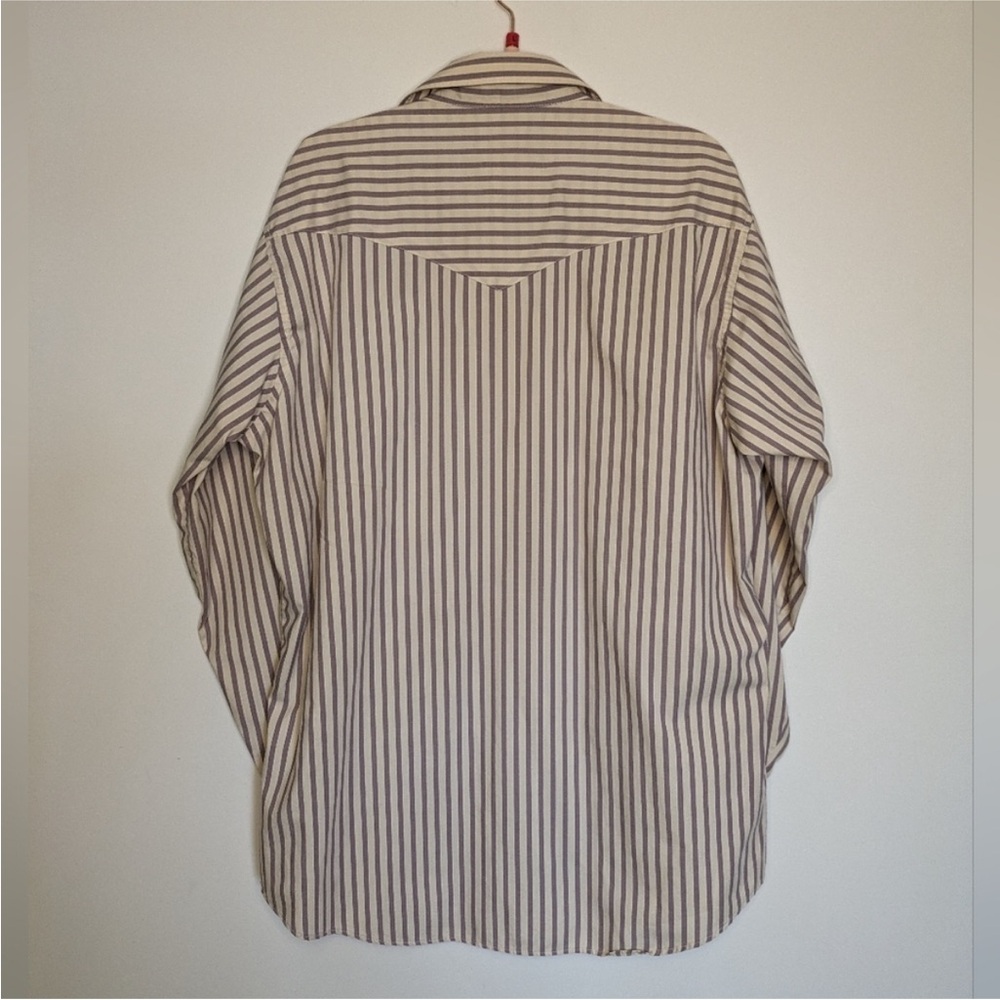Ruddock Bros Shirtmakers Pinstripe Pearl Snap Western Button Up Vintage - Picture 7 of 9